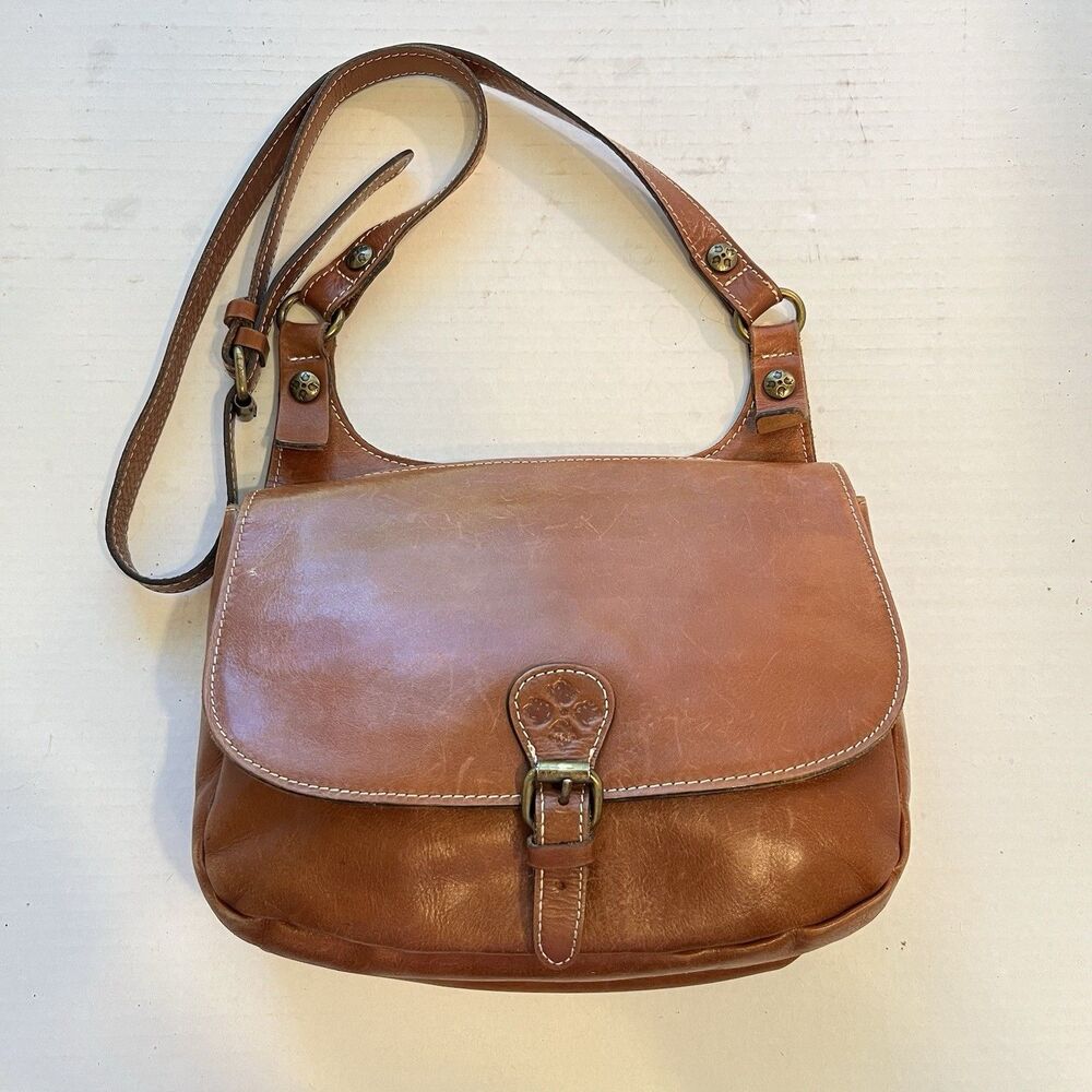 Patricia Nash Heritage Collection Leather London Buckled Crossbody Saddle Bag
